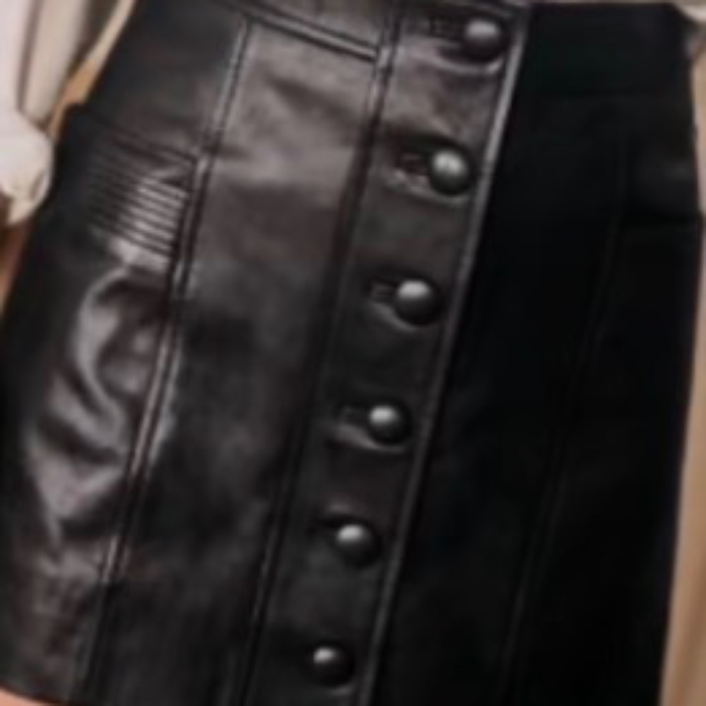 Sezane Alison Leather Skirt Noir.